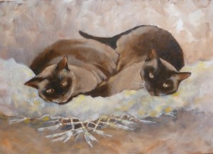 Mocha and Milo Oil on Board 70cms x 48cms