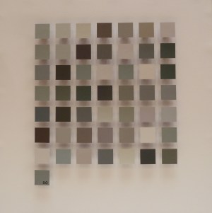 50 Shades of Grey 51cmx51cm Paper, wood, & mixed found objects